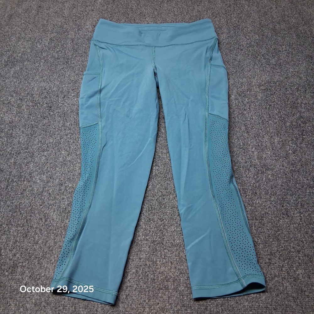 Lululemon Ready To Race Crop 21 Leggings‎ Size 6 Blue